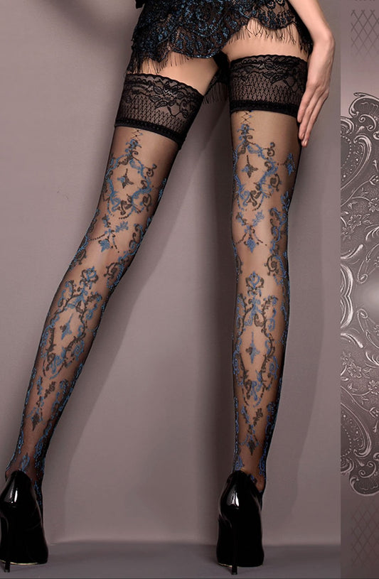 Ballerina 416 Hold Ups Nero (Black) / Blue - LittleTay Ballerina