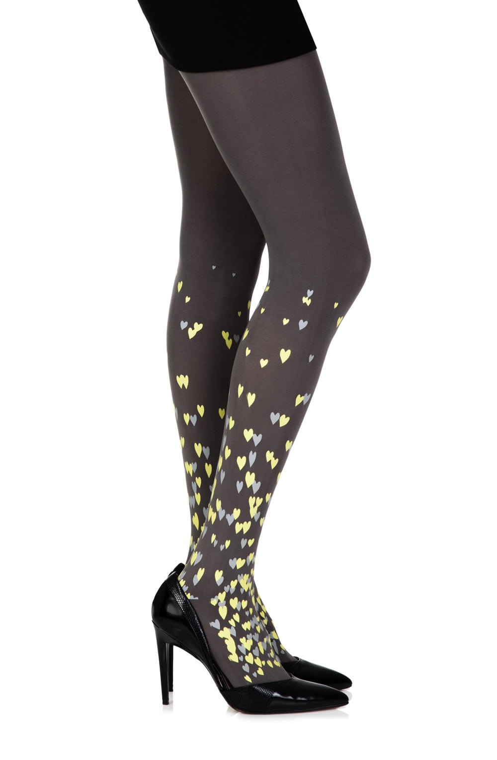 Zohara "Queen Of Hearts" Grey Print Tights