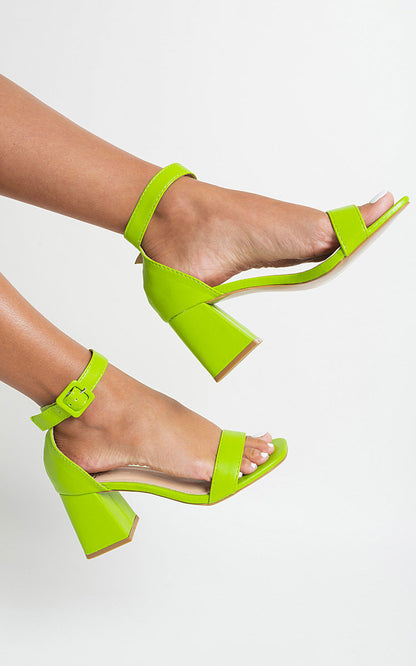 Chunky Heeled Ankle Strap Sandals