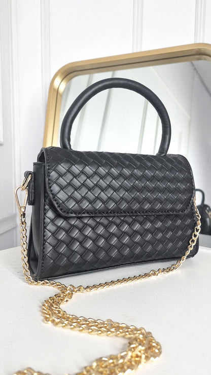 Faux Leather Quilted Handbag