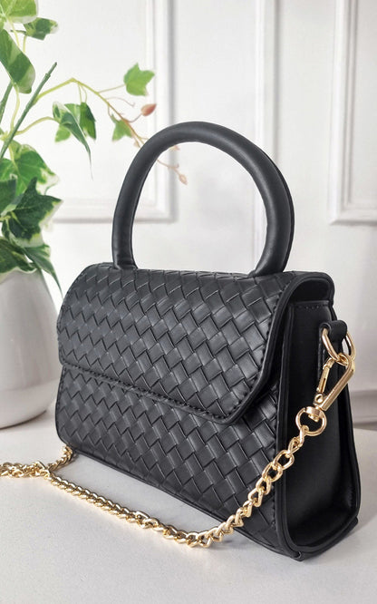 Faux Leather Quilted Handbag