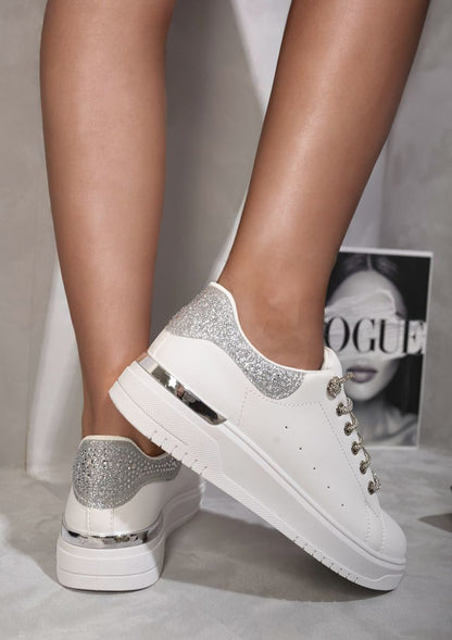 Embellished Lace Platform Trainers