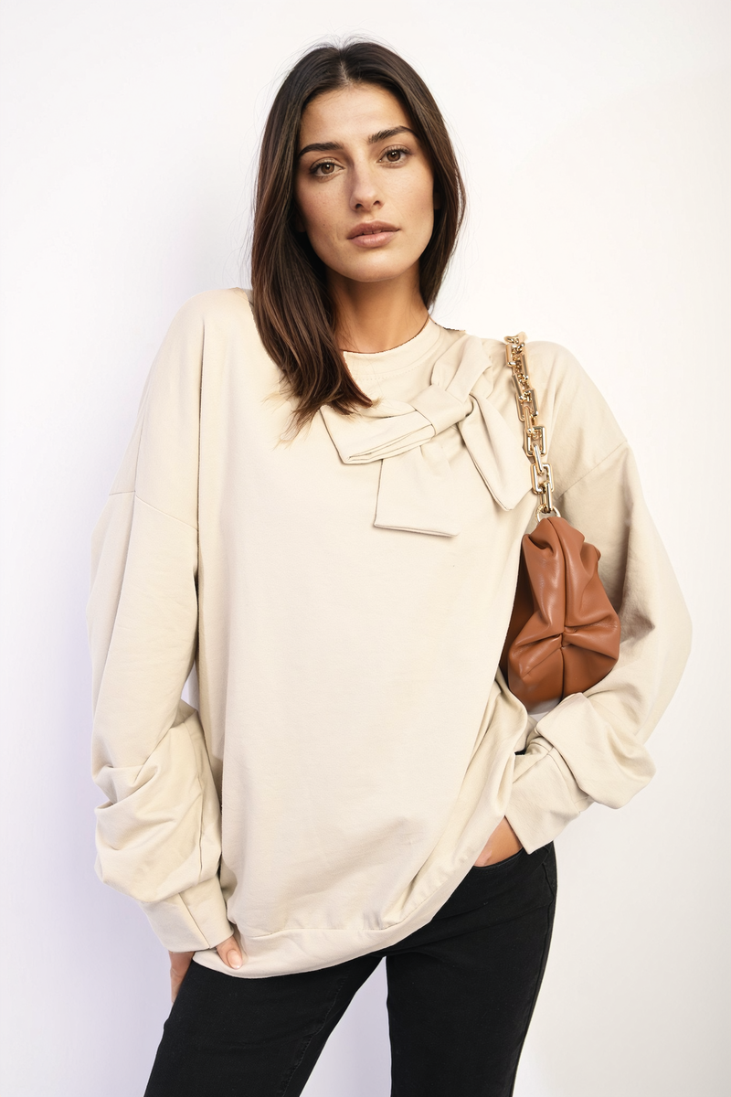 Long Sleeve Bow Detail Jumper Jumpers & Cardigans - LittleTay Moda