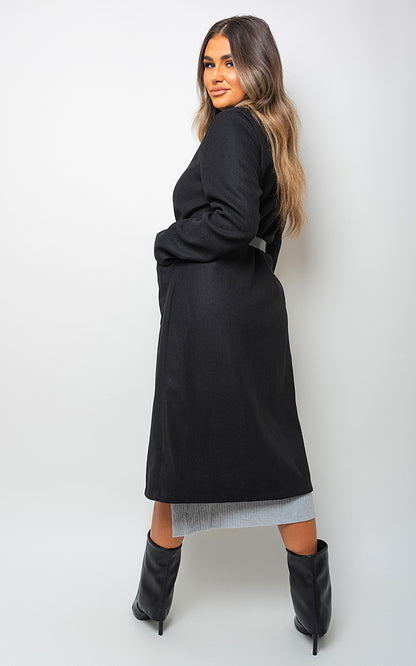 Wrap Belted Long Coat - LittleTay