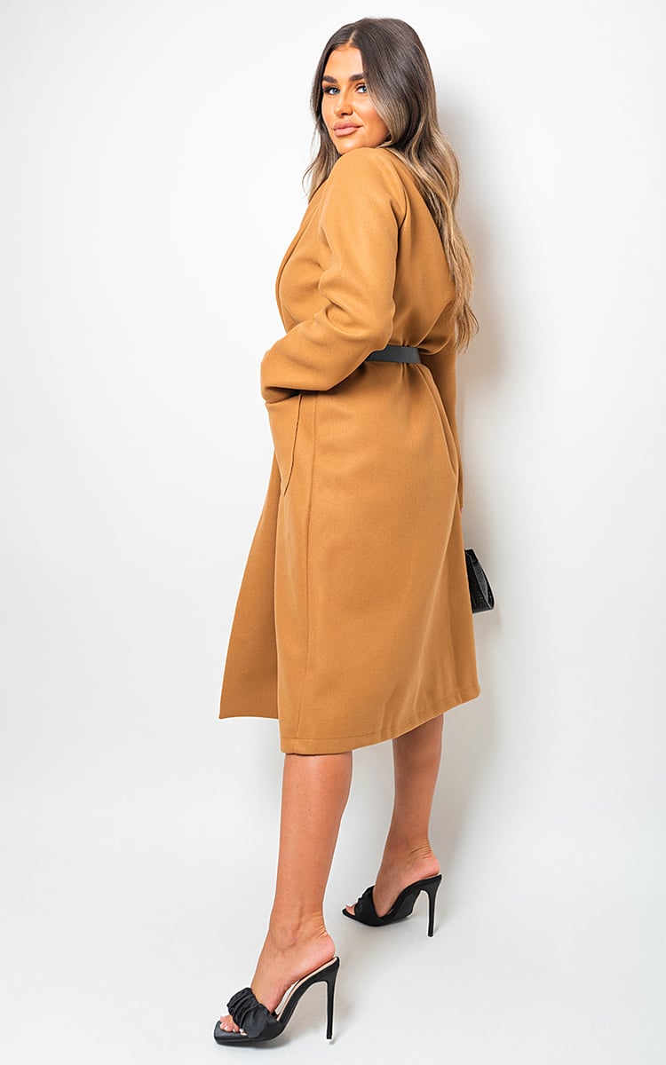 Wrap Belted Long Coat - LittleTay