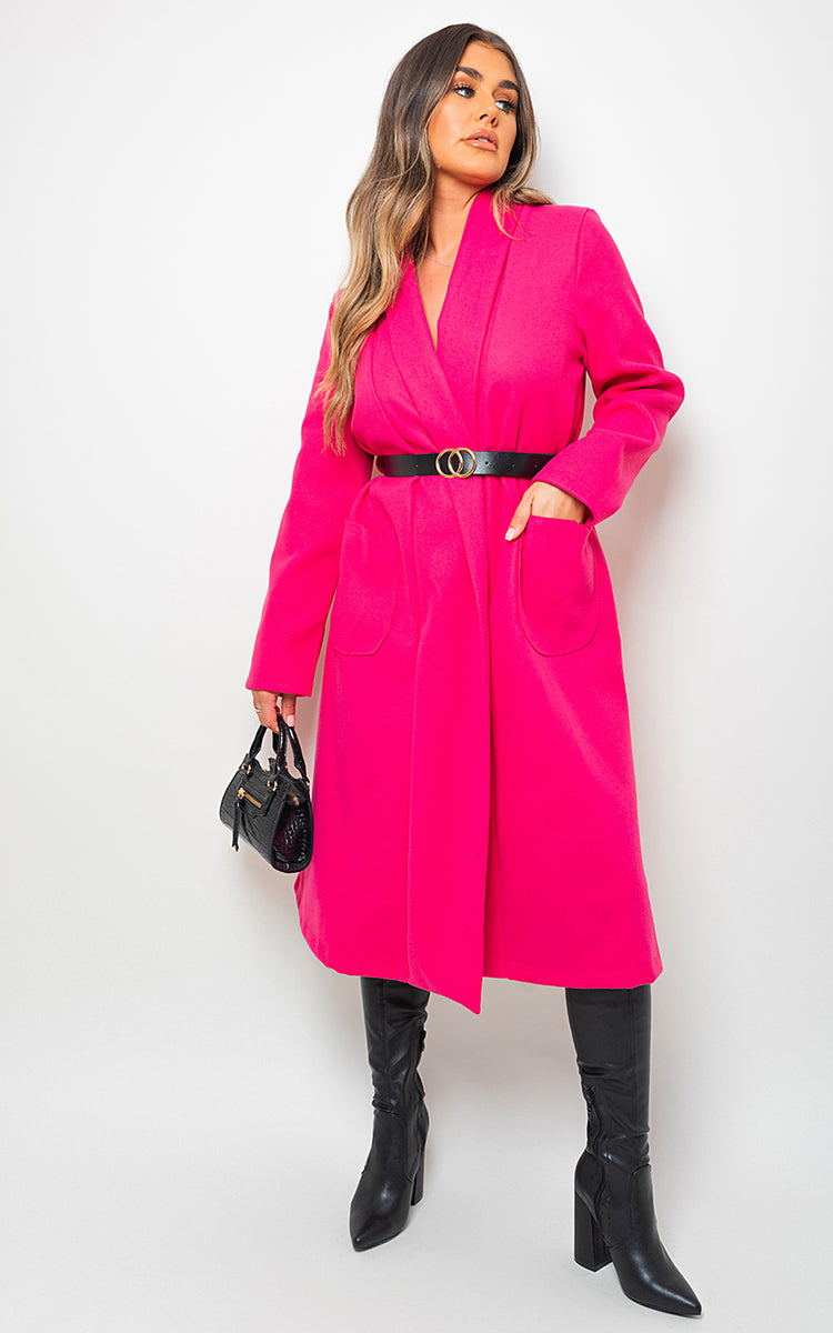 Wrap Belted Long Coat - LittleTay