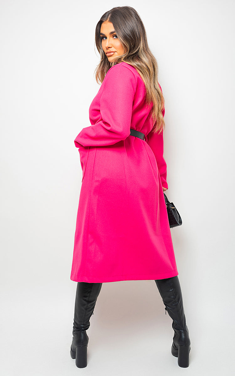 Wrap Belted Long Coat - LittleTay