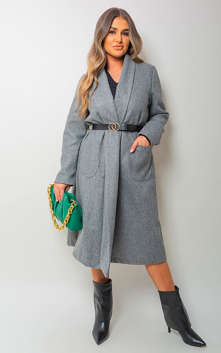 Wrap Belted Long Coat - LittleTay