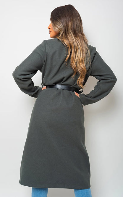 Wrap Belted Long Coat - LittleTay