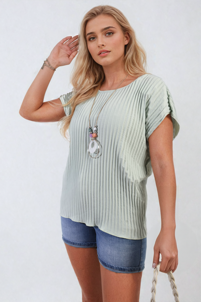 Short Sleeve Pleated Top