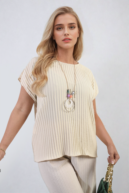 Short Sleeve Pleated Top