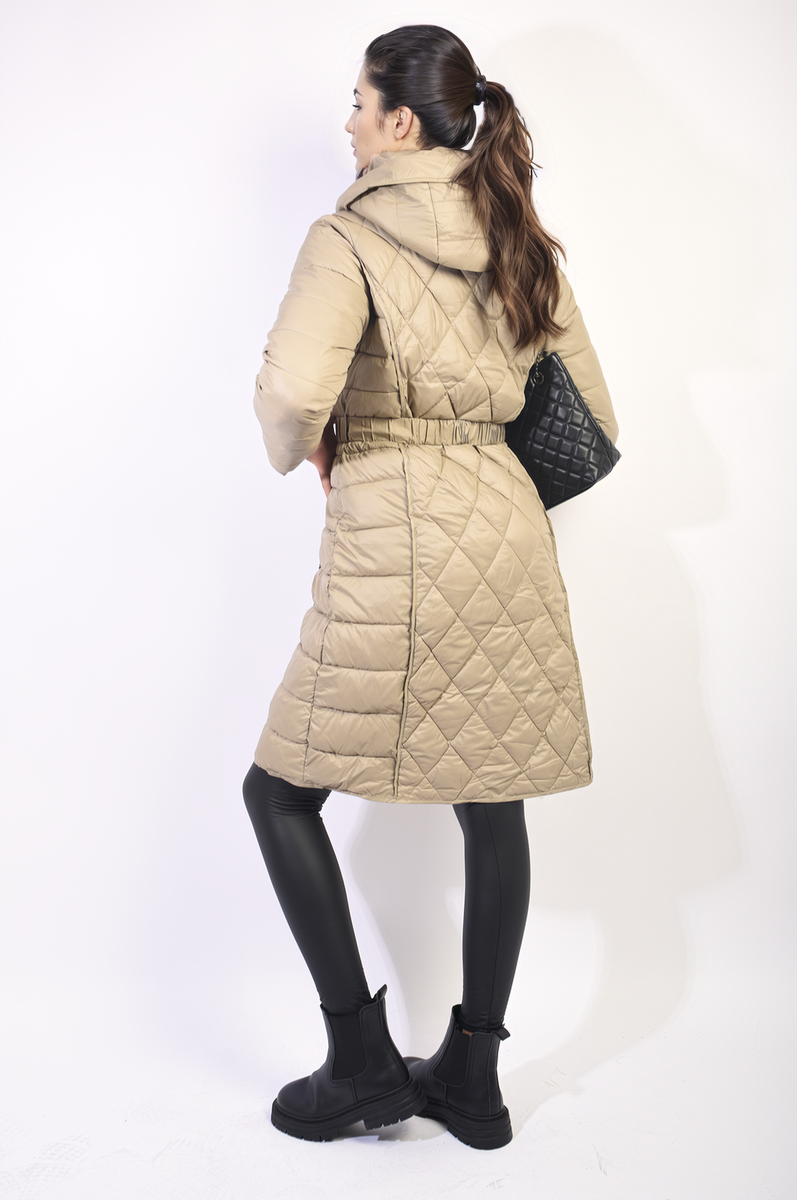 Longline Faux Fur Hooded Puffer Jacket Coat - LittleTay Moda Dropship