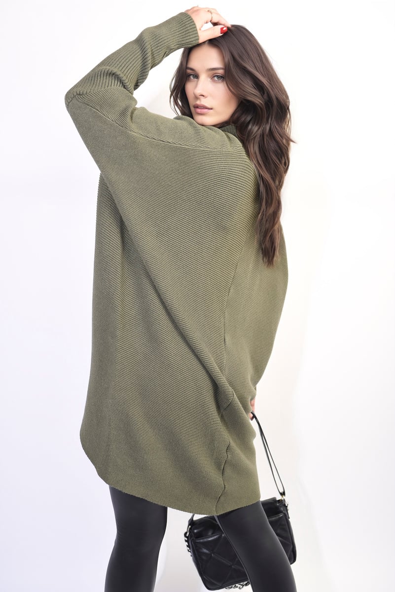 Turtle Neck Longline Knitted Jumper