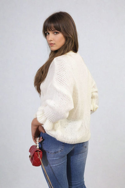 Tie Front Detail Chunky Knit Jumper