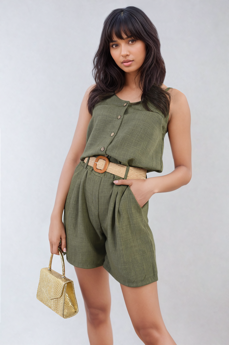 Belted High Waist Shorts Shorts - LittleTay Moda