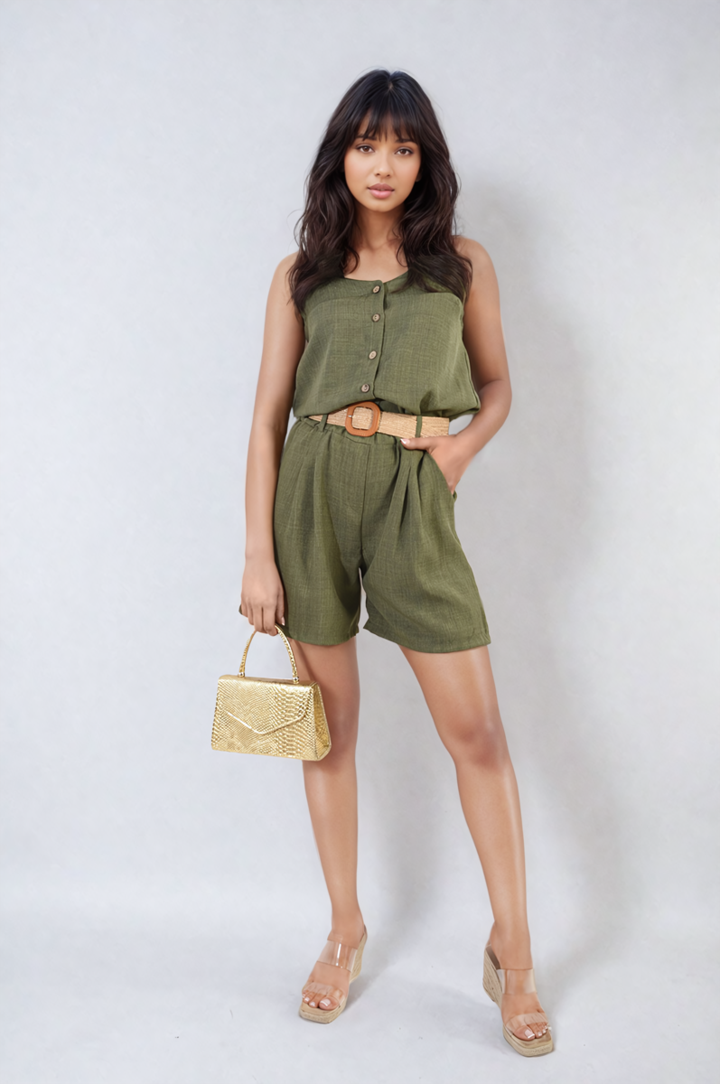 Belted High Waist Shorts Shorts - LittleTay Moda