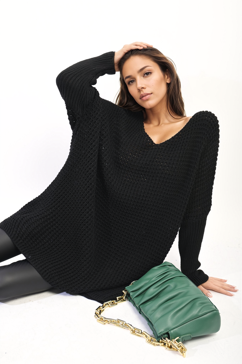 Oversized Chunky Knitted Jumper - LittleTay Moda Dropship Jumpers & Cardigans