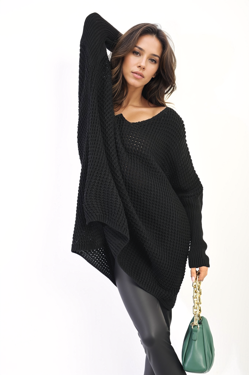 Oversized Chunky Knitted Jumper - LittleTay black / M/L Moda Dropship Jumpers & Cardigans