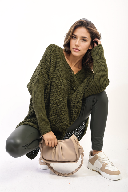 Oversized Chunky Knitted Jumper - LittleTay Moda Dropship Jumpers & Cardigans