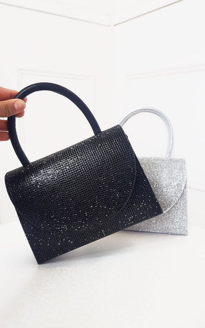 Black / 1SZE Diamante Embellished Handbag Handbag - LittleTay Moda Dropship