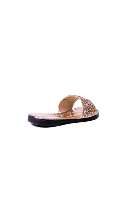 Champagne / 7 Embellished Slip On Sandals Shoes - LittleTay Moda Dropship