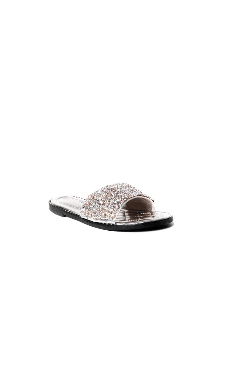 Embellished Slip On Sandals Shoes - LittleTay Moda Dropship