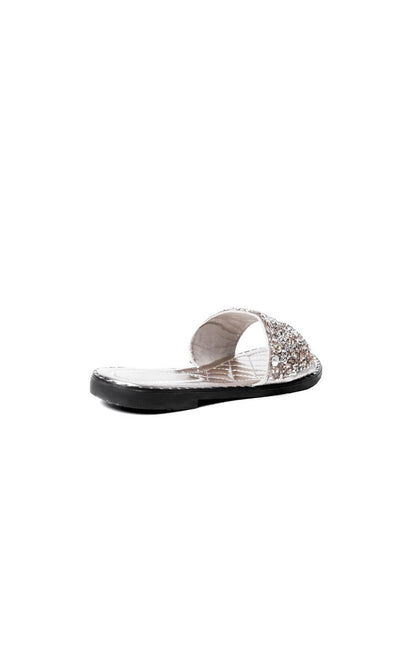 Silver / 8 Embellished Slip On Sandals Shoes - LittleTay Moda Dropship