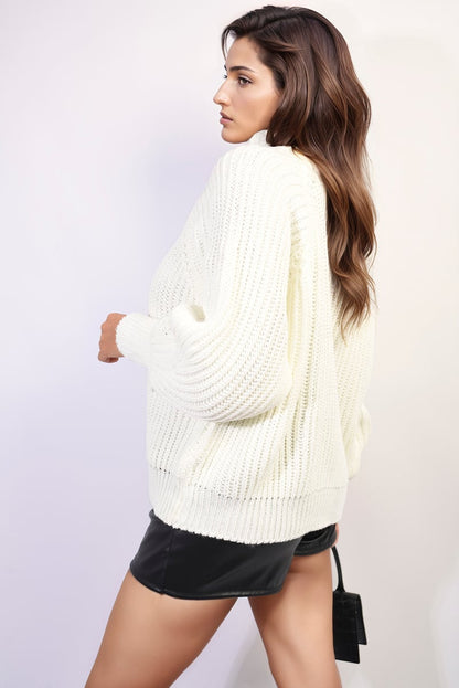 Oversized Chunky High Neck Knitted Jumper - LittleTay Moda Dropship Jumpers & Cardigans