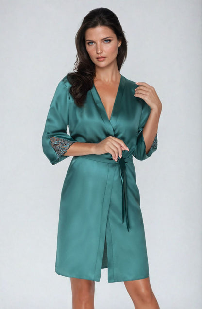 Irall Emerald Dressing Gown Green - LittleTay Irall